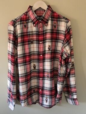 NWT Polo Ralph Lauren S Old Money Academia Vintage Bear Plaid Button Down Shirt
